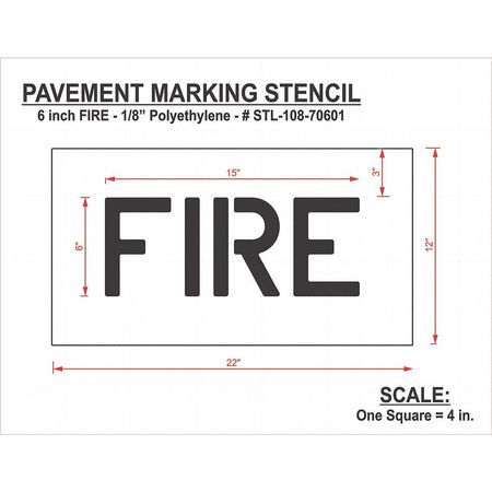 Rae Pavement Stencil, Fire, STL-108-70601 STL-108-70601