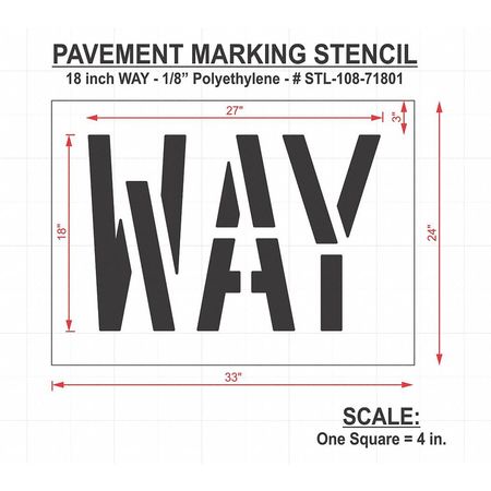 Rae Pavement Stencil, Way, STL-108-71810 STL-108-71810