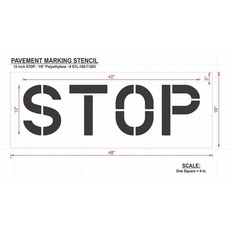 Rae Pavement Stencil, Stop, STL-108-71203 STL-108-71203