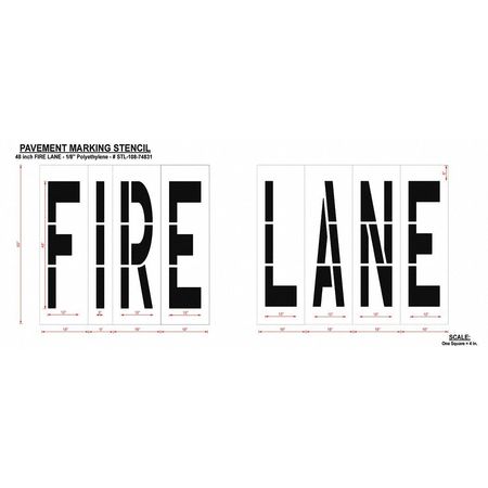Rae Pavement Stencil, Fire Lane, STL-108-74831 STL-108-74831
