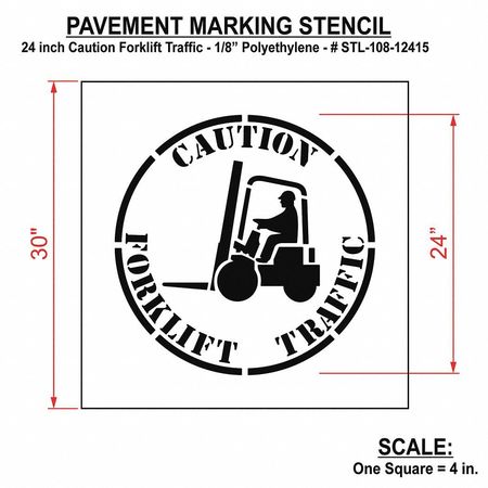 Rae Stencil, Caution Forklift Traffic, STL-108-12415 STL-108-12415