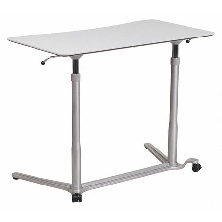 Flash Furniture Computer Desk, 20-1/2" D, 37-3/8" W, 29" to 40-3/4" H, Light Gray, Plastic, Table Top: Laminate NAN-IP-6-1-GG