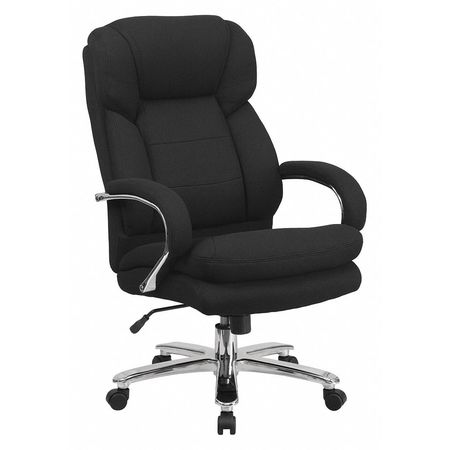 FLASH FURNITURE Desk Chair, Fabric, 23 1/2- Height, Padded Loop, Black Fabric GO-2078-GG