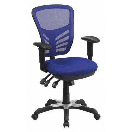 FLASH FURNITURE Executive Chair, Mesh, 23- Height, Adjustable Padded, Blue HL-0001-BL-GG