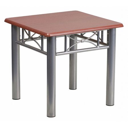 Flash Furniture Square End Table, 21" W, 21" L, 19.75" H, Laminate Top, Red JB-5-END-MAH-GG