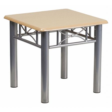Flash Furniture Square End Table, 21" W, 21" L, 19.75" H, Laminate Top, Wood Grain JB-6-END-NAT-GG
