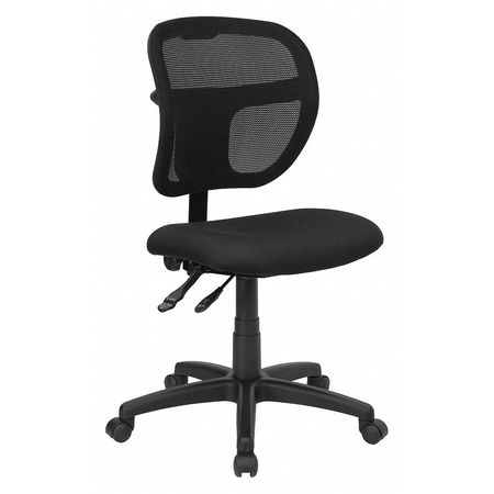 FLASH FURNITURE Fabric Task Chair, 22 1/2-, No Arm, Back, Seat, Frame: Black WL-A7671SYG-BK-GG