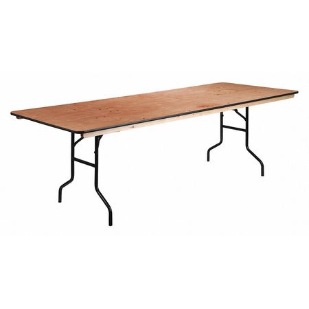 Flash Furniture Rectangle Folding Table, 36" W, 96" L, 30" H, Wood Top, Wood Grain XA-3696-P-GG