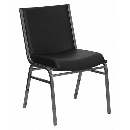 Flash Furniture Heavy Duty Black Vinyl Stack Chair XU-60153-BK-VYL-GG