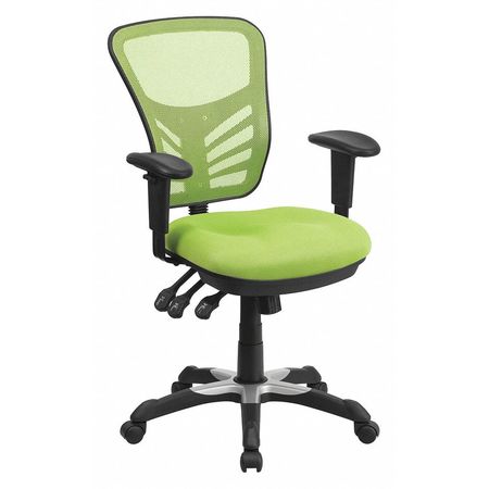 FLASH FURNITURE Side Chair, Mesh, Adjustable Padded, Green HL-0001-GN-GG