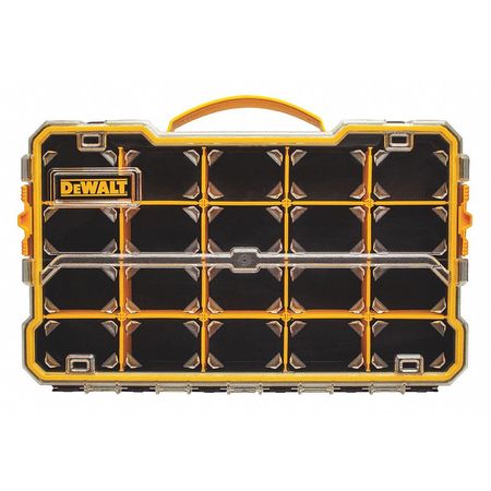 Dewalt Compartment Box, 17-5/8 in L x 11 in W x 2-7/8 in H, 20 Compartments, Black/Yellow DWST14830
