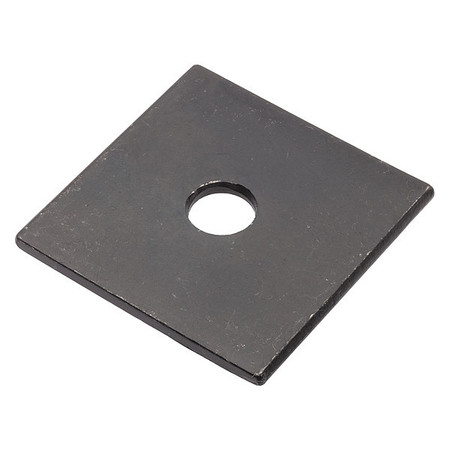 ZORO SELECT Square Washer, Fits Bolt Size 3/8 in Low Carbon Steel, Black Oxide Finish Z8927-BOX