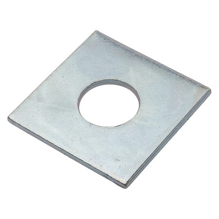 ZORO SELECT Square Washer, Fits Bolt Size 3/4 in Low Carbon Steel, Zinc Plated Finish Z8945-ZN