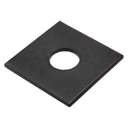 ZORO SELECT Square Washer, Fits Bolt Size 5/8 in Low Carbon Steel, Black Oxide Finish Z8929-BOX