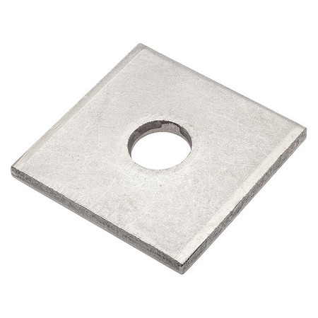 ZORO SELECT Square Washer, Fits Bolt Size 1/2 in Stainless Steel, Plain Finish Z8937-188