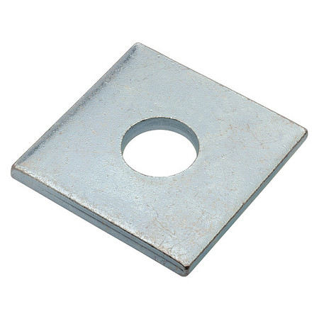 ZORO SELECT Square Washer, Fits Bolt Size 5/8 in Low Carbon Steel, Zinc Plated Finish Z8938-ZN