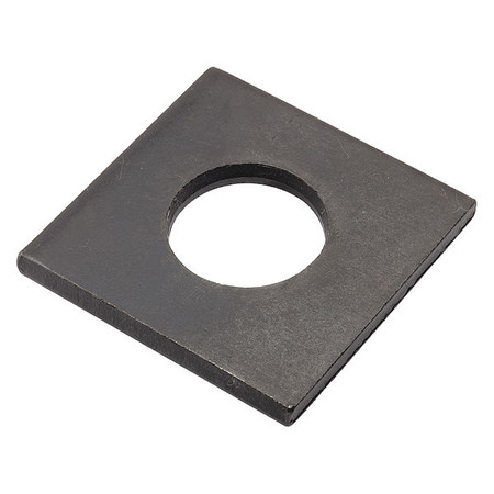 ZORO SELECT Square Washer, Fits Bolt Size 7/8 in Steel, Black Oxide Finish Z8941-BOX