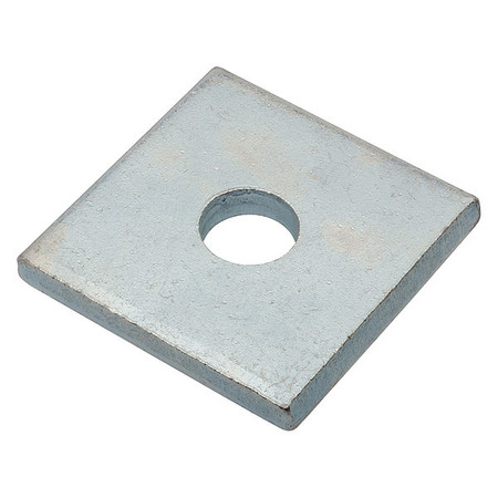 ZORO SELECT Square Washer, Fits Bolt Size 1/2 in Low Carbon Steel, Zinc Plated Finish Z8954-ZN
