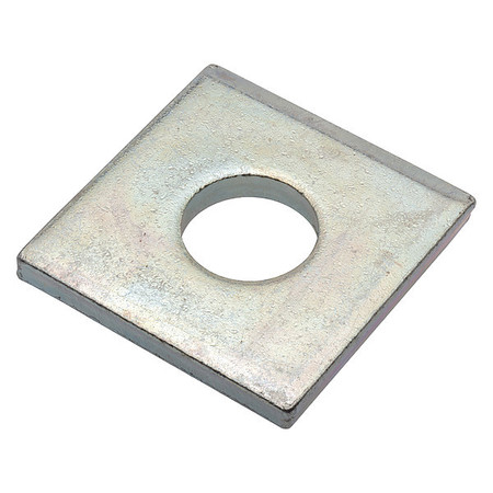 ZORO SELECT Square Washer, Fits Bolt Size 3/4 in Low Carbon Steel, Zinc Plated Finish Z8958-ZN