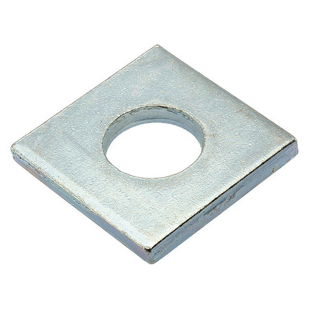 ZORO SELECT Square Washer, Fits Bolt Size 7/8 in Steel, Zinc Plated Finish Z8960-ZN