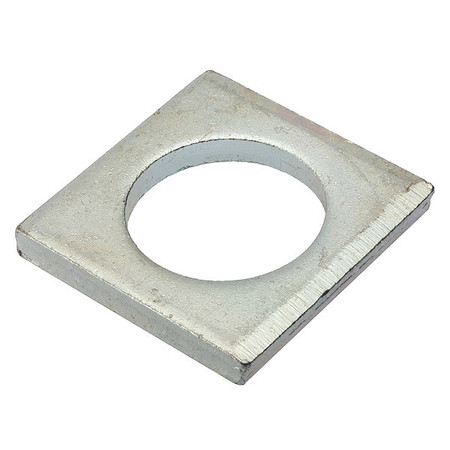 ZORO SELECT Square Washer, Fits Bolt Size 1 1/4 in Steel, Zinc Plated Finish Z8963-ZN