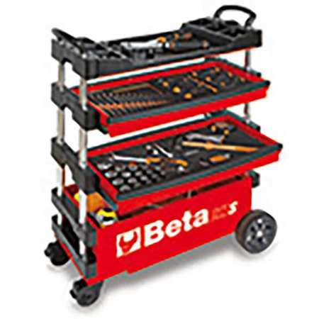 BETA C27S Tool Trolley, 3 Drawer, Gray, Sheet Metal, 30 in W x 15-1/2 in D x 39 in H C27S-G