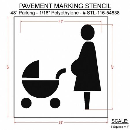 Rae Pavement Stencil, 56"H, 53"W, 0.063" Thick STL-116-54838