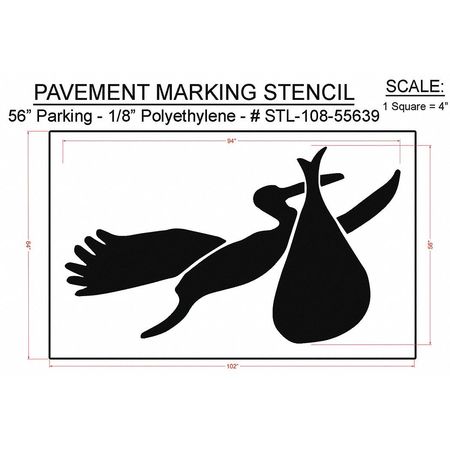 Rae Pavement Stencil, 60"H, 102"W, 0.125" Thick STL-108-55639