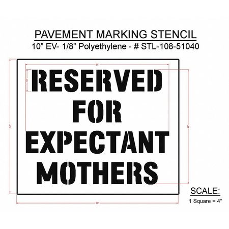 Rae Pavement Stencil, 58"H, 68"W, 0.125" Thick STL-108-51040
