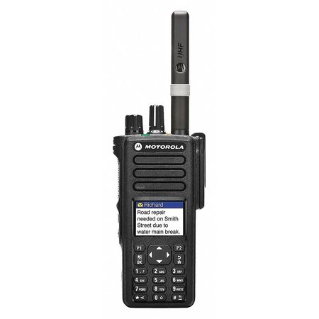 Motorola Portable Two Way Radio, VHF, 1000 Channels XPR7550e AAH56JDN9RA1UL