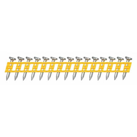 Dewalt Collated Concrete Nail, 3/4 in L, 0.102 in, Zinc Plated, Flat Head, 15 Degrees, 1000 PK DCN890075