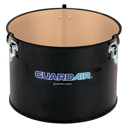 GUARDAIR Open Head Vacuum Drum, Steel, 5 gal, Unlined, Black N050