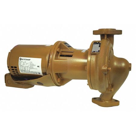 BELL & GOSSETT HVAC Circulating Pump, 1/3 hp, 115V/208V-230V, 1 Phase, Flange Connection 1EF019LF