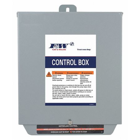 FLINT & WALLING Motor/Pump Control Box, 1 Phase, 230V, 4.7A 022879
