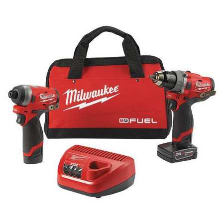 Milwaukee Tool M12 FUEL 2-Tool Combo Kit: 1/2 in. Hammer Drill, 1/4 in. Hex Impact Driver 2598-22