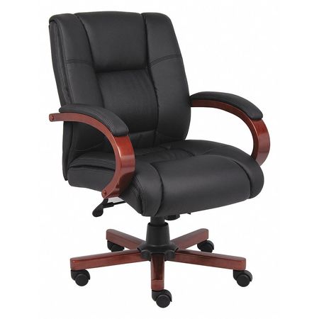 Boss Fabric Executive Chair, 22-, Fixed, Black B8996-C