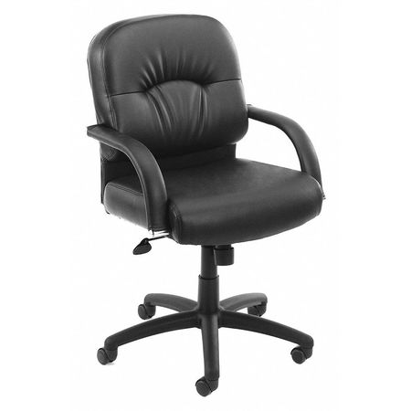 Boss Fabric Executive Chair, 22 1/2-, Fixed, Black B7406