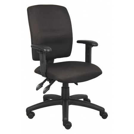 Boss Fabric Task Chair, 21 1/2-, Adjustable, Black B3036-BK