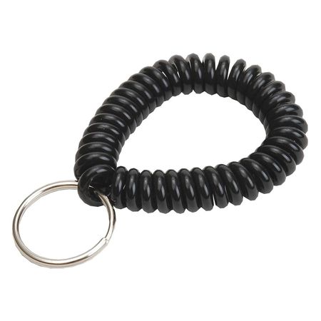 Lucky Line Wrist Coil Key Ring, Black, 10 PK 41020