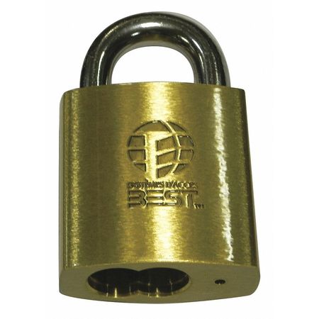 BEST Padlock, Coreless, Long Shackle, Rectangular Steel Body, Stainless Steel Shackle, 7/8 in W 21B722L606