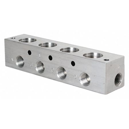 PARKER Manifold, 303 Stainless Steel, 6 Outlets 4C206