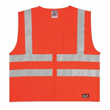 KISHIGO High Visibility Vest, Orange/Red, 3XL GF182NF-3X