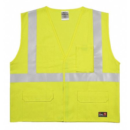 KISHIGO High Visibility Vest, Yellow/Grn, 2XL/3XL GF185-2X-3X