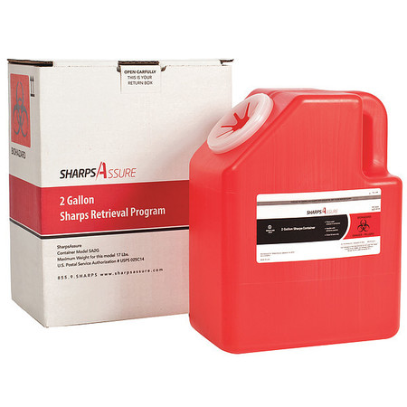 Sharps Assure Sharps Container, 28 gal., Red, Snap Lid SA2G