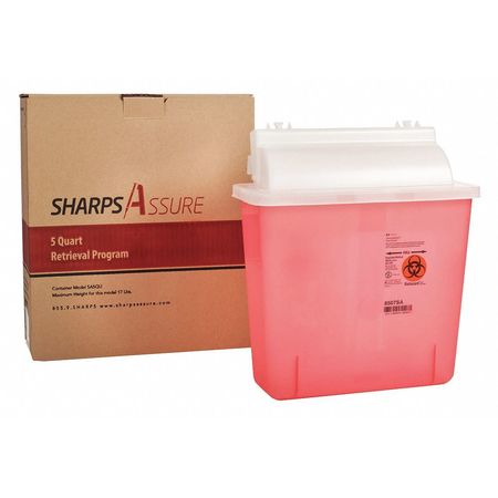 Sharps Assure Sharps Container, 28 gal., Red, Snap Lid SA5QU