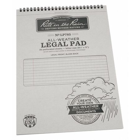 RITE IN THE RAIN Legal Pad, 8-1/2 x 11" Sheet Size LP785