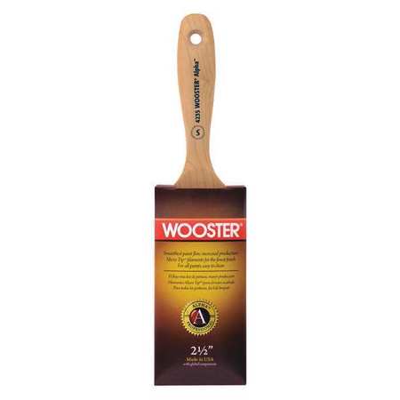 Wooster 2-1/2" Semi-Oval Paint Brush, Micro Tip Bristle, Wood Handle 4235-2 1/2