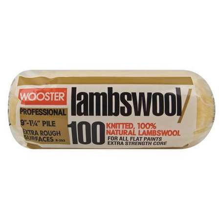 WOOSTER 9" Paint Roller Cover, 1-1/4" Nap, Knit Lambswool R293-9