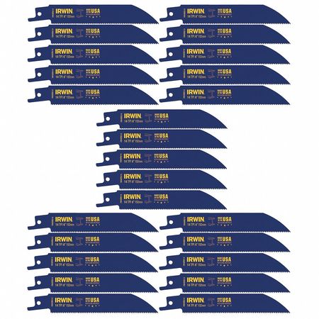 IRWIN 6" L x Metal Cutting Recip Saw Blade, 6in, 14Tpi, Bulk 372614BB