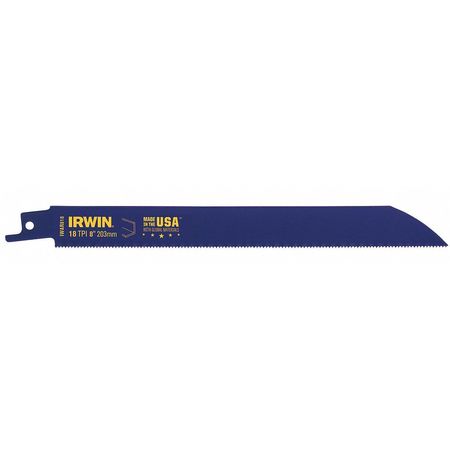IRWIN 8" L x Metal Cutting Recip Saw Blade, 8in, 18Tpi 372818